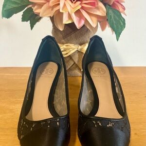 Tory Burch Black Lace Heels